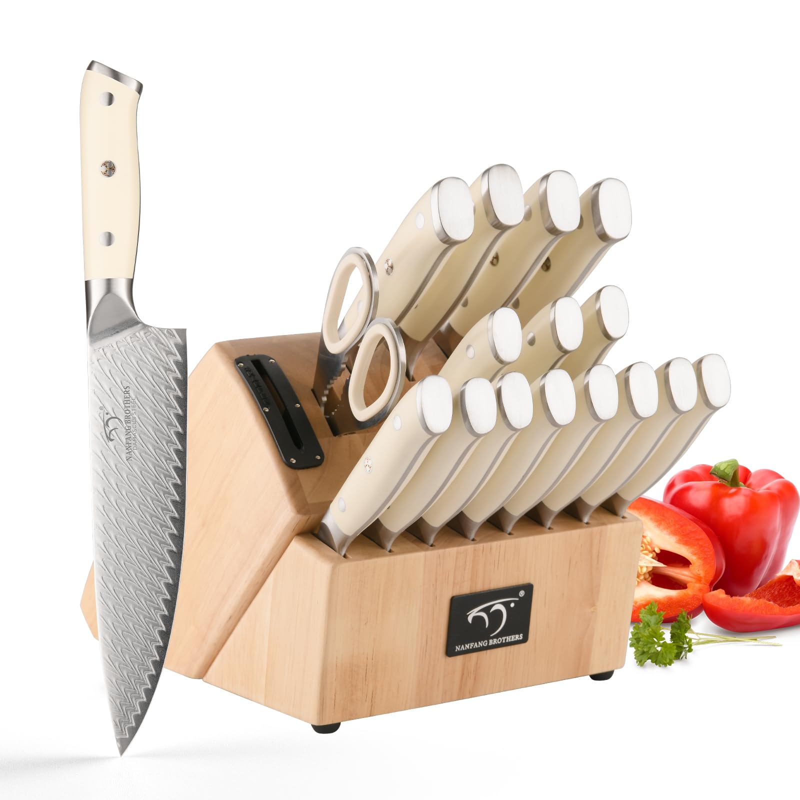 Amazon.com: NANFANG BROTHERS Knife Set, 19-Piece Damascus Kitchen